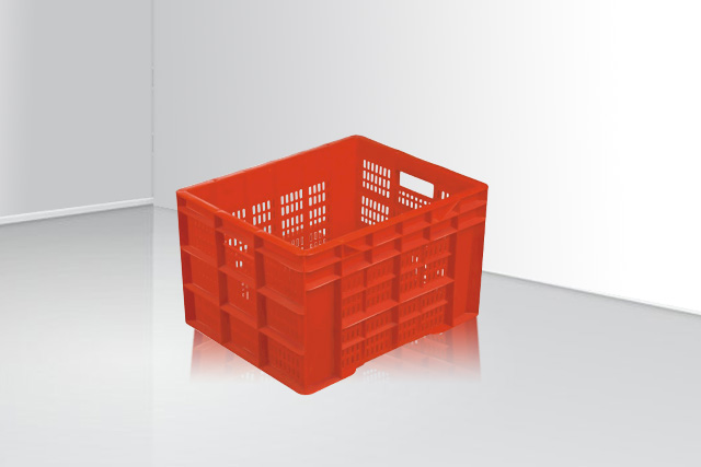 rectangular red fruits plastic crates